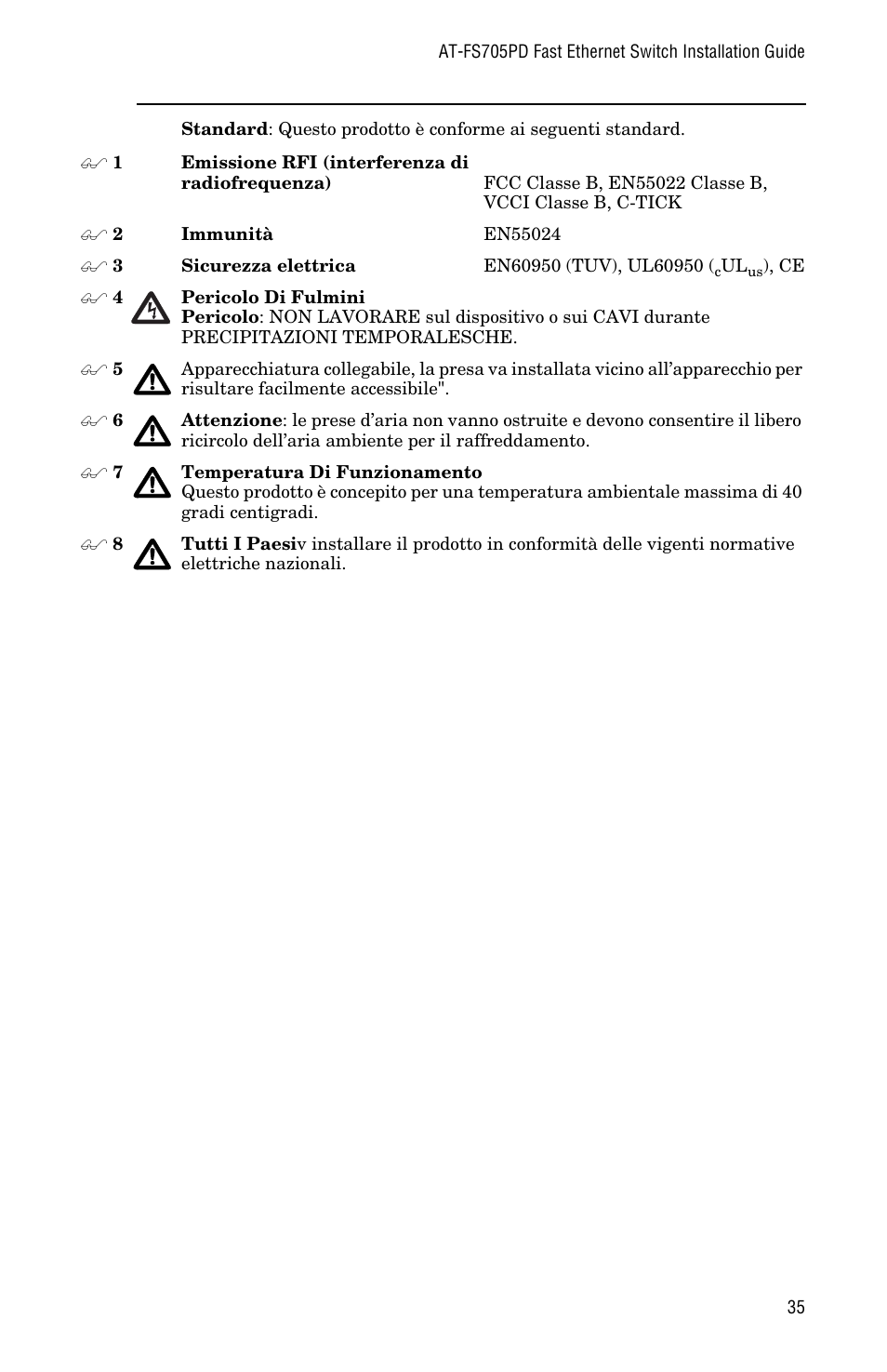 Allied Telesis AT-FS705PD User Manual | Page 43 / 48