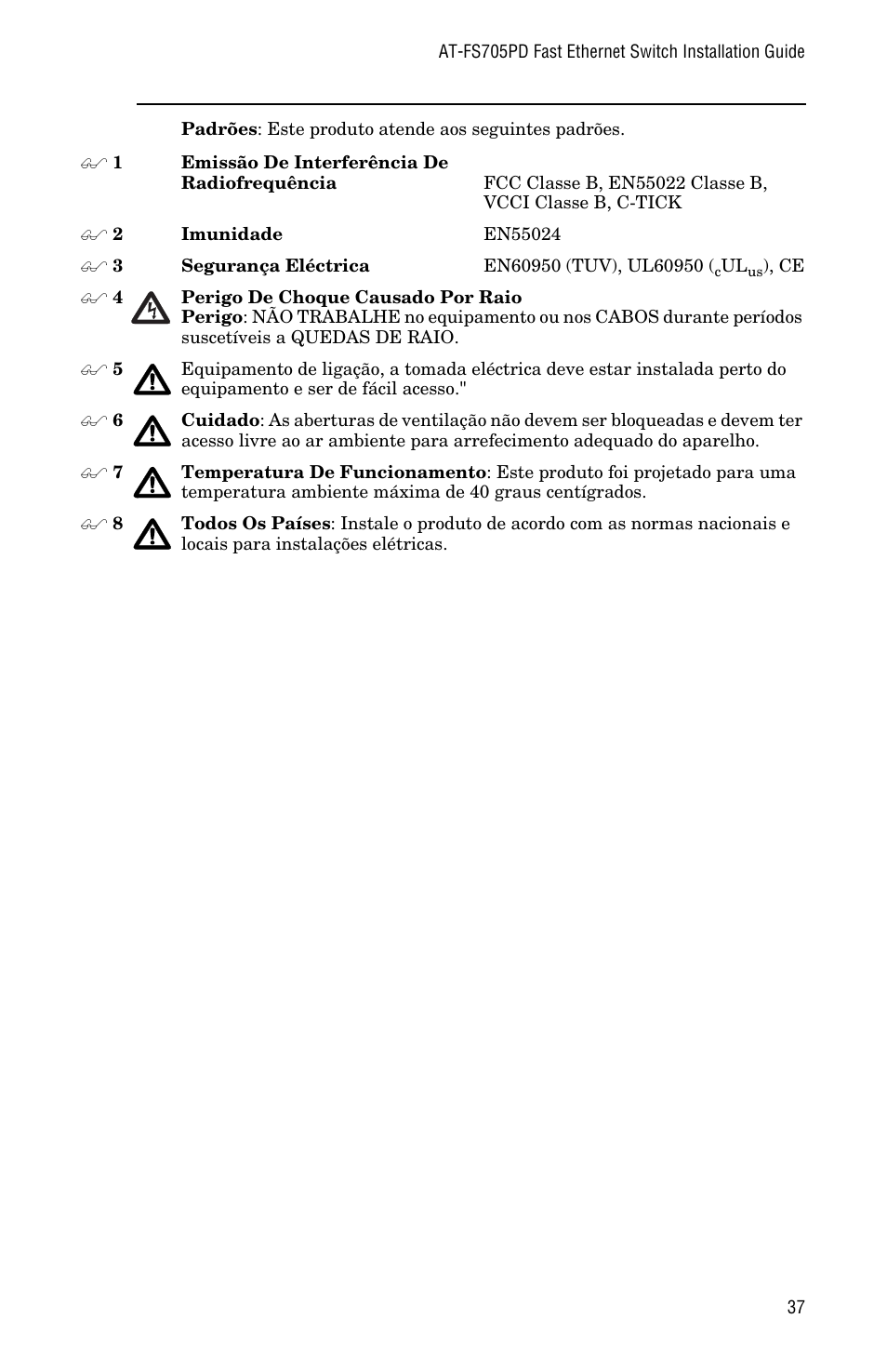 Allied Telesis AT-FS705PD User Manual | Page 45 / 48