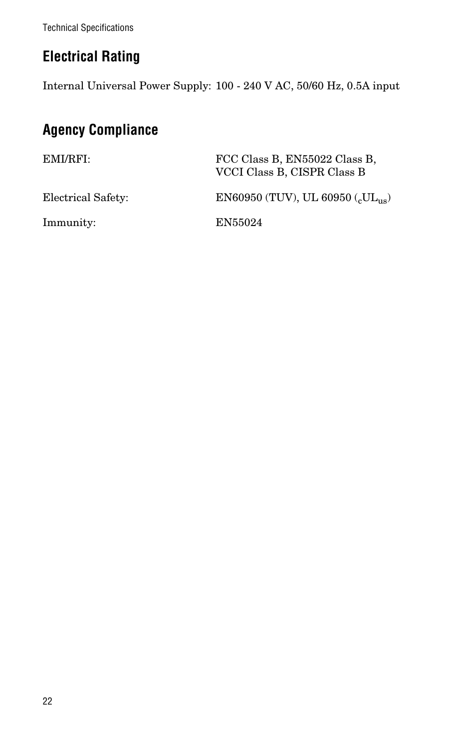 Electrical rating agency compliance, Electrical rating, Agency compliance | Allied Telesis AT-FS724L User Manual | Page 30 / 46