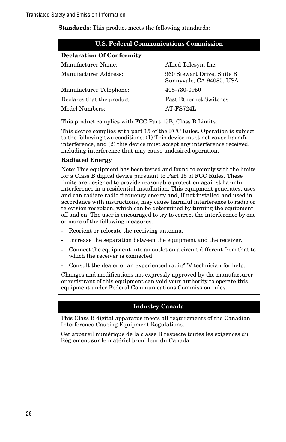 Allied Telesis AT-FS724L User Manual | Page 34 / 46