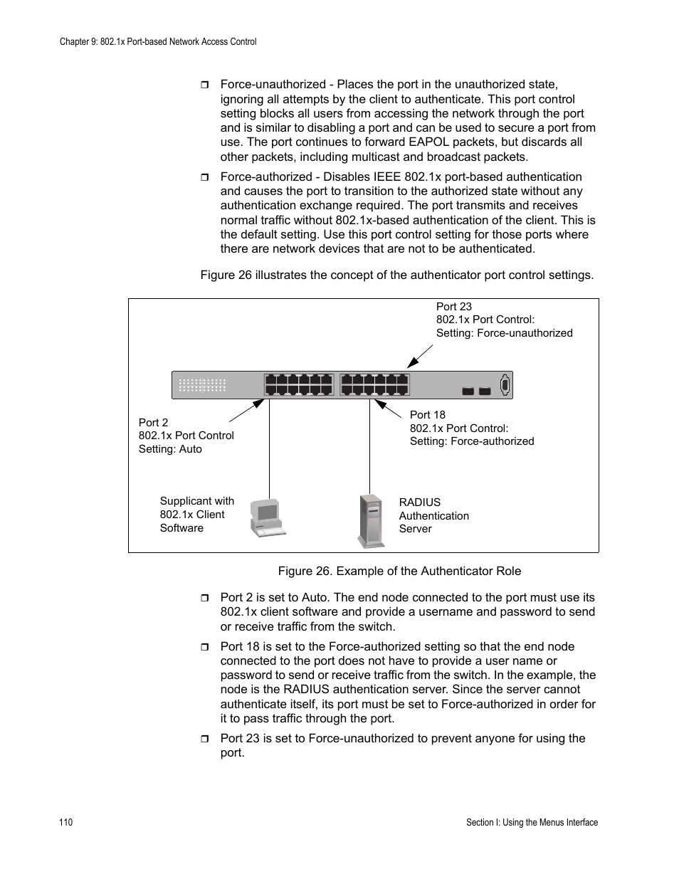 Figure 26. example of the authenticator role | Allied Telesis AT-S79 User Manual | Page 110 / 210