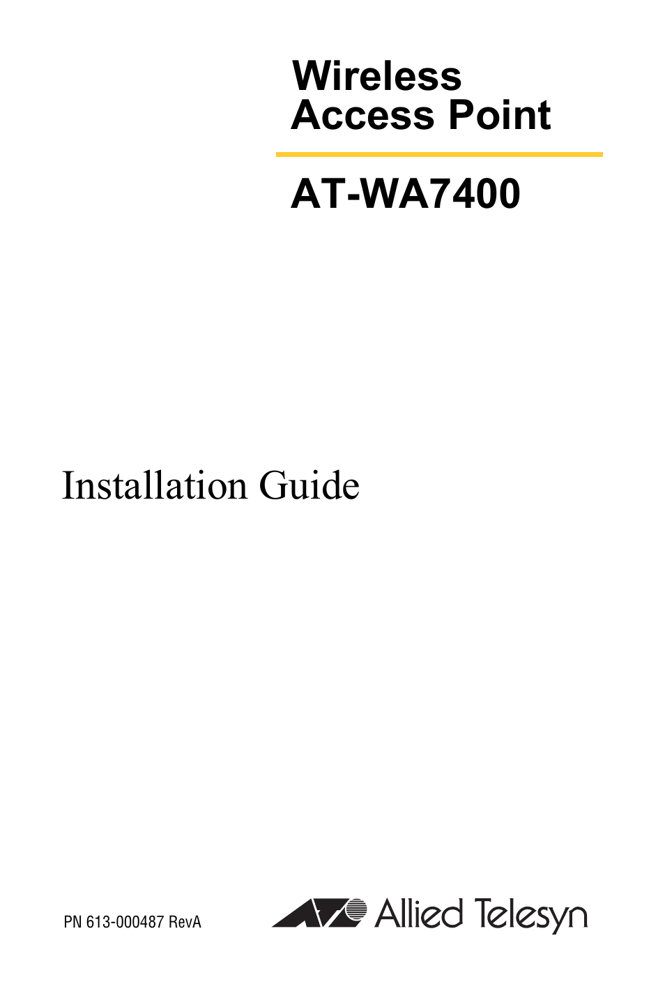 Allied Telesis AT-WA7400 User Manual | 60 pages