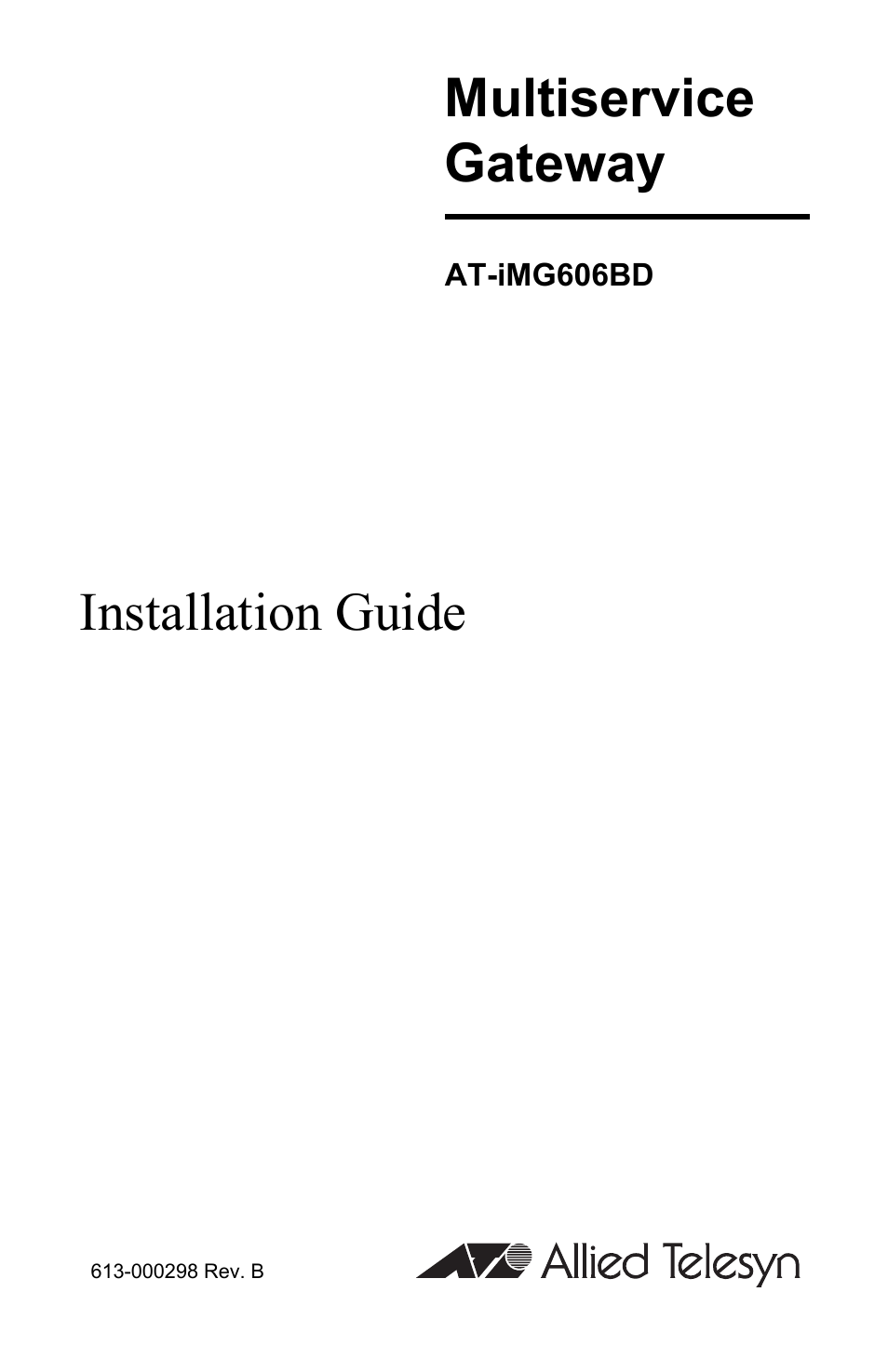 Allied Telesis AT-iMG606BD User Manual | 80 pages