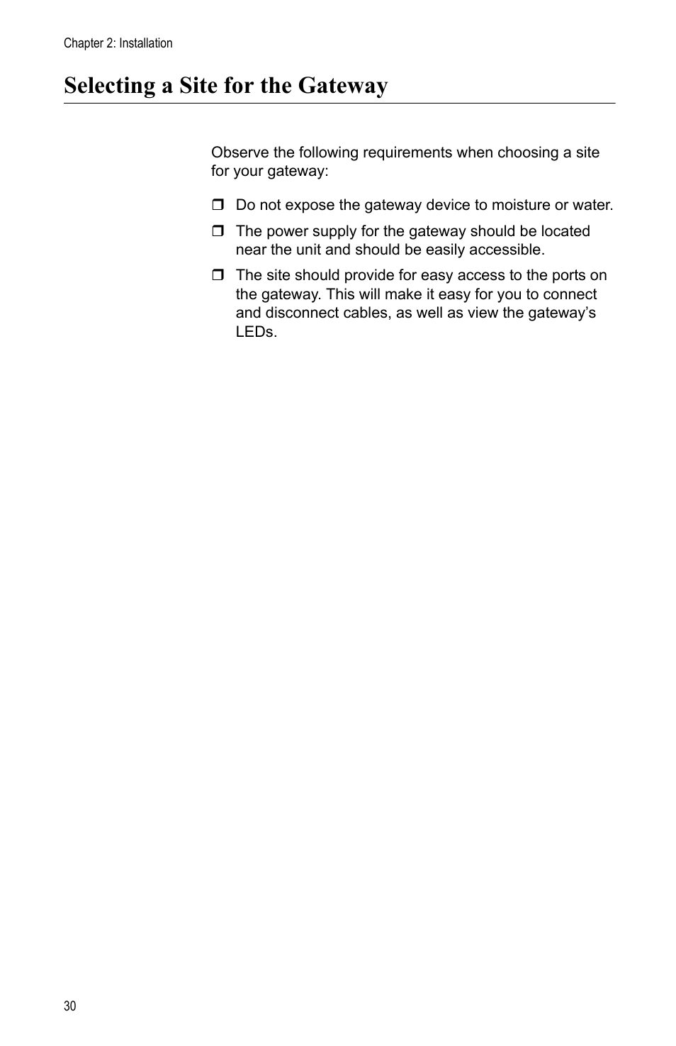 Selecting a site for the gateway | Allied Telesis AT-iMG606BD User Manual | Page 30 / 80