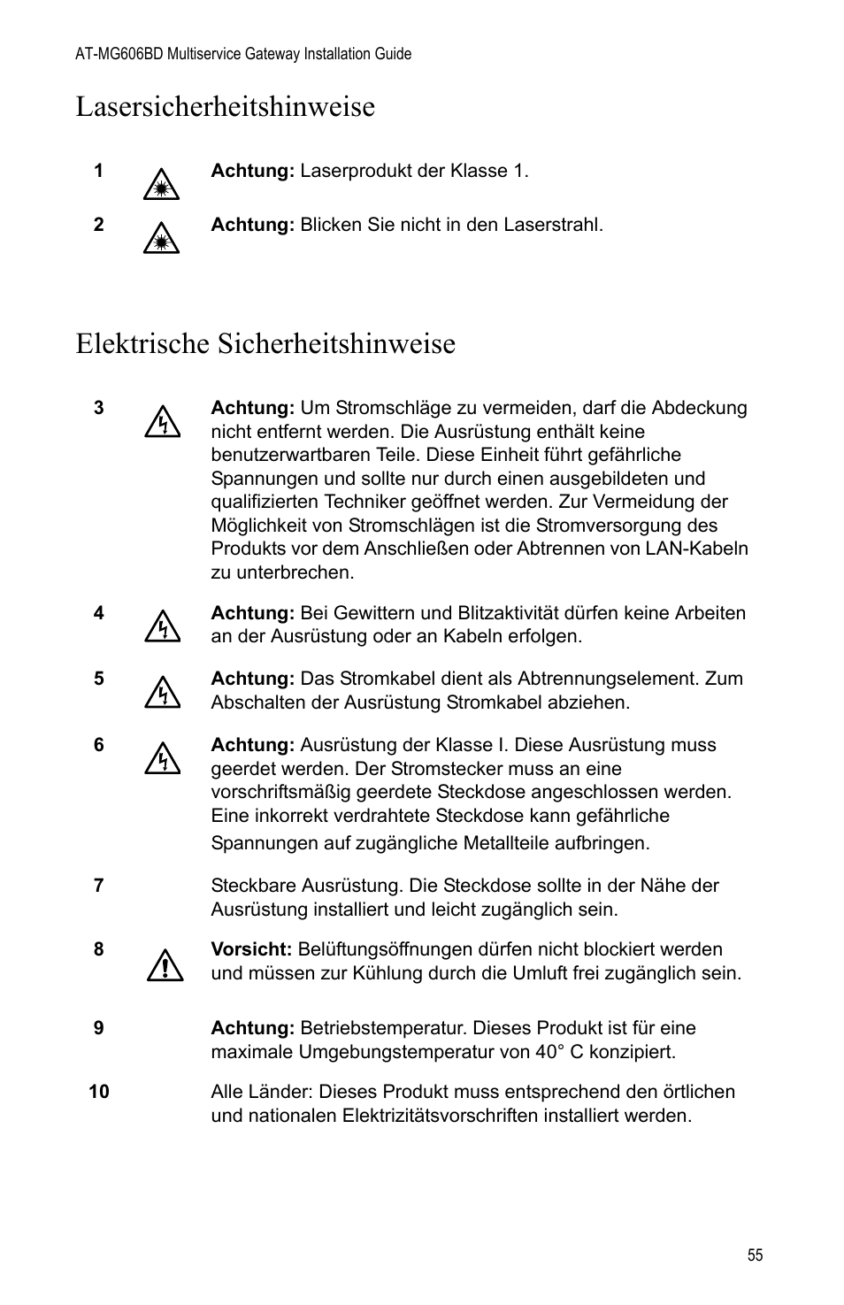Allied Telesis AT-iMG606BD User Manual | Page 55 / 80