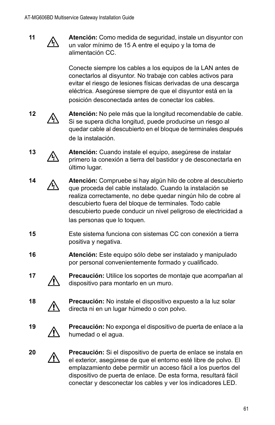 Allied Telesis AT-iMG606BD User Manual | Page 61 / 80