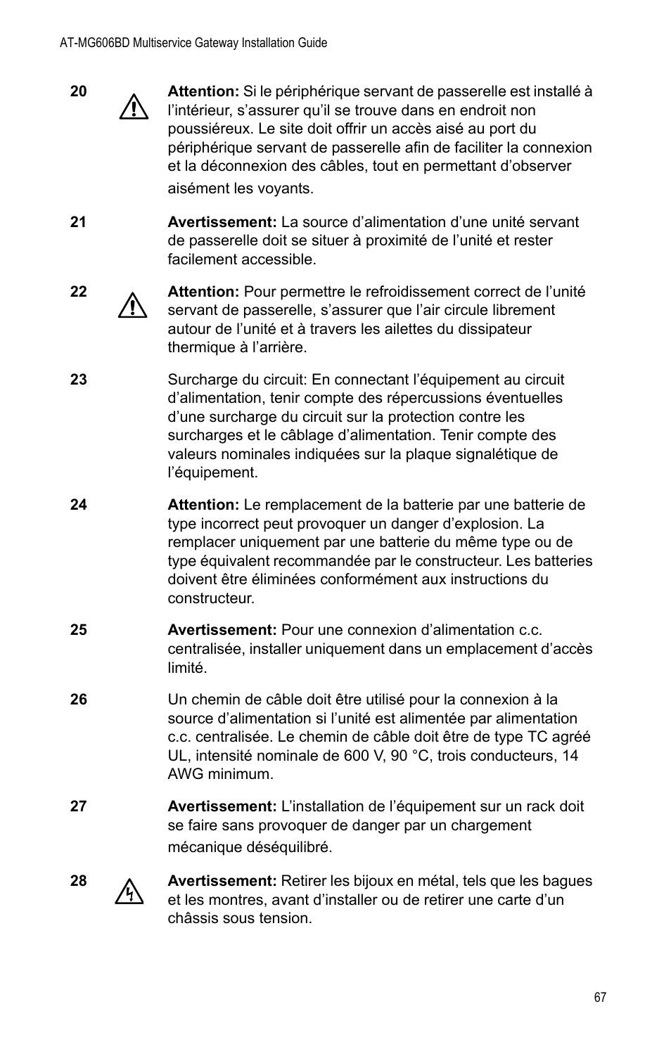 Allied Telesis AT-iMG606BD User Manual | Page 67 / 80