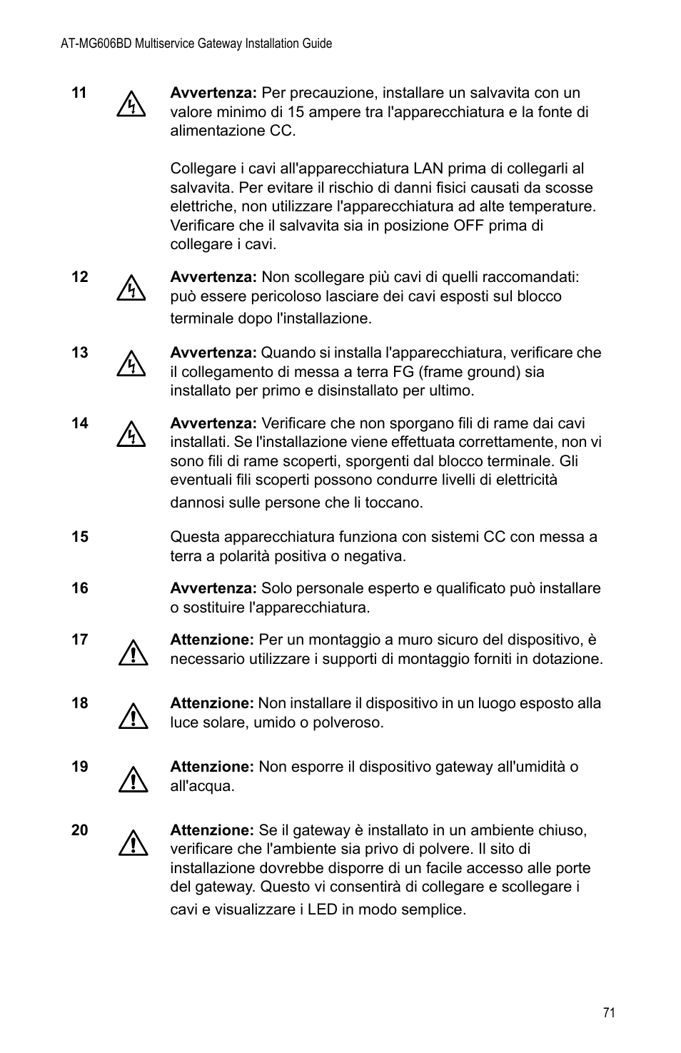 Allied Telesis AT-iMG606BD User Manual | Page 71 / 80
