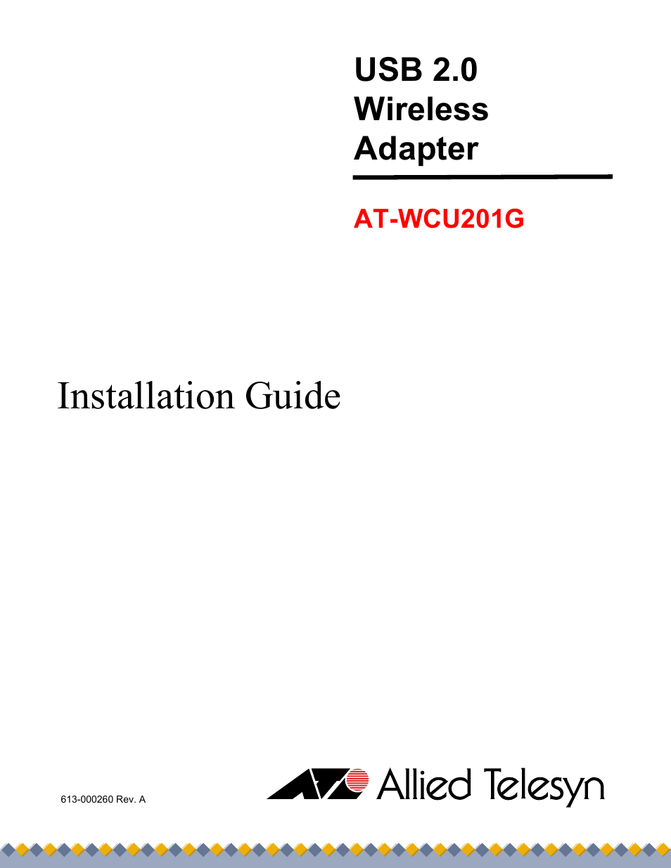 Allied Telesis AT-WCU201G User Manual | 72 pages