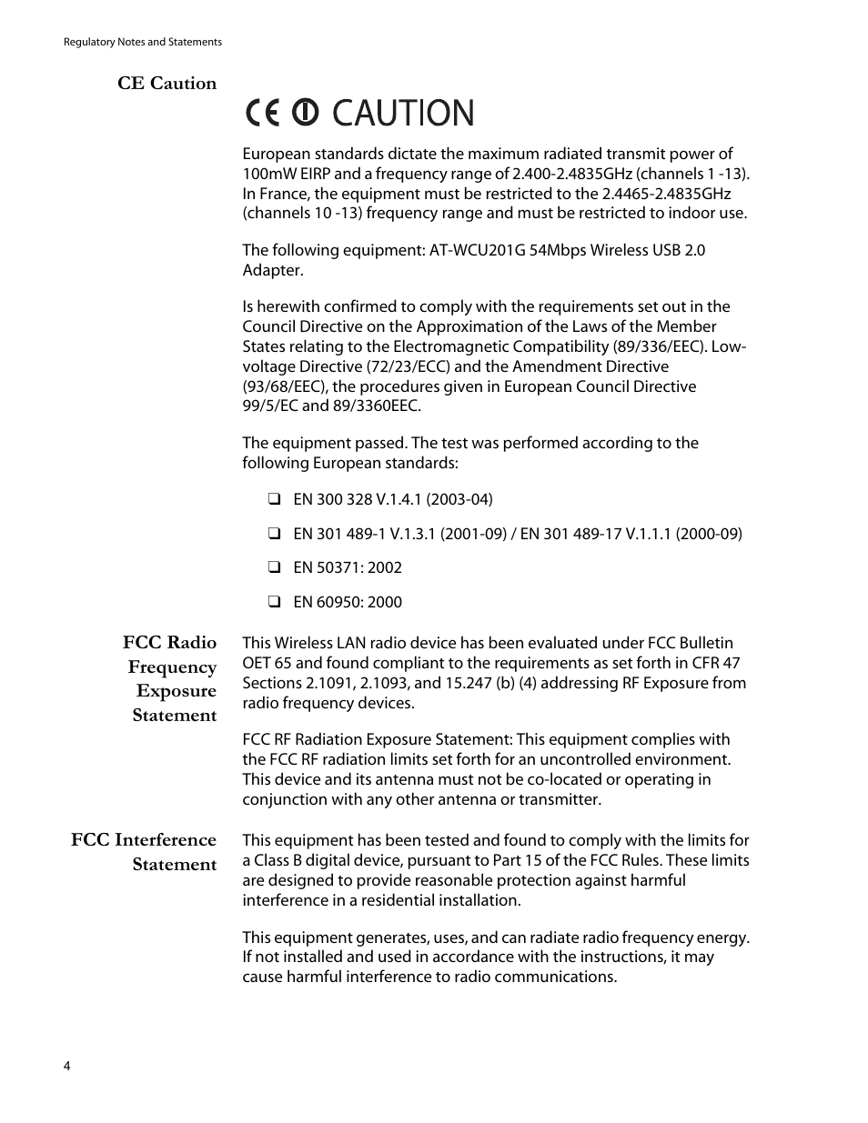 Allied Telesis AT-WCU201G User Manual | Page 4 / 72