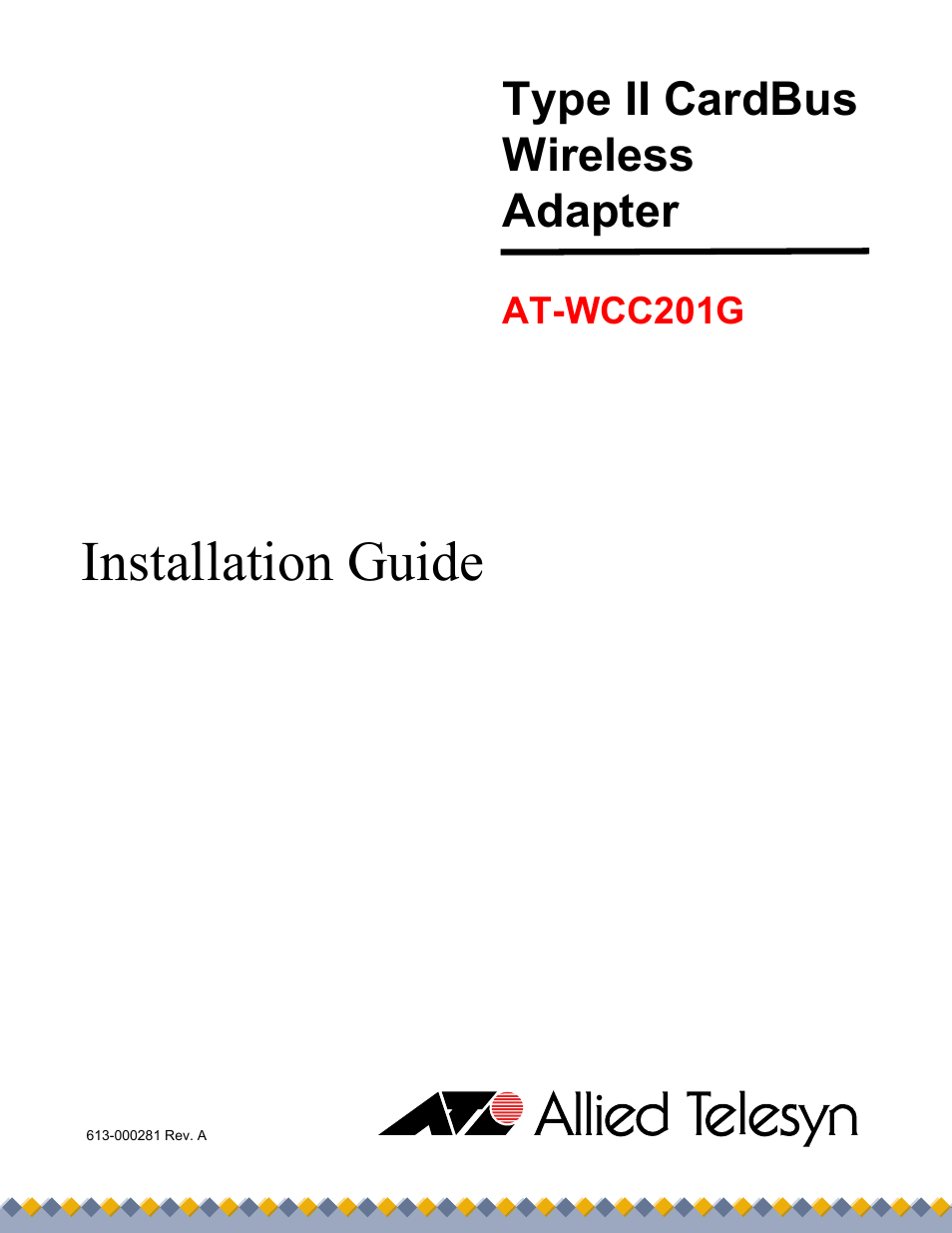Allied Telesis AT-WCC201G User Manual | 72 pages