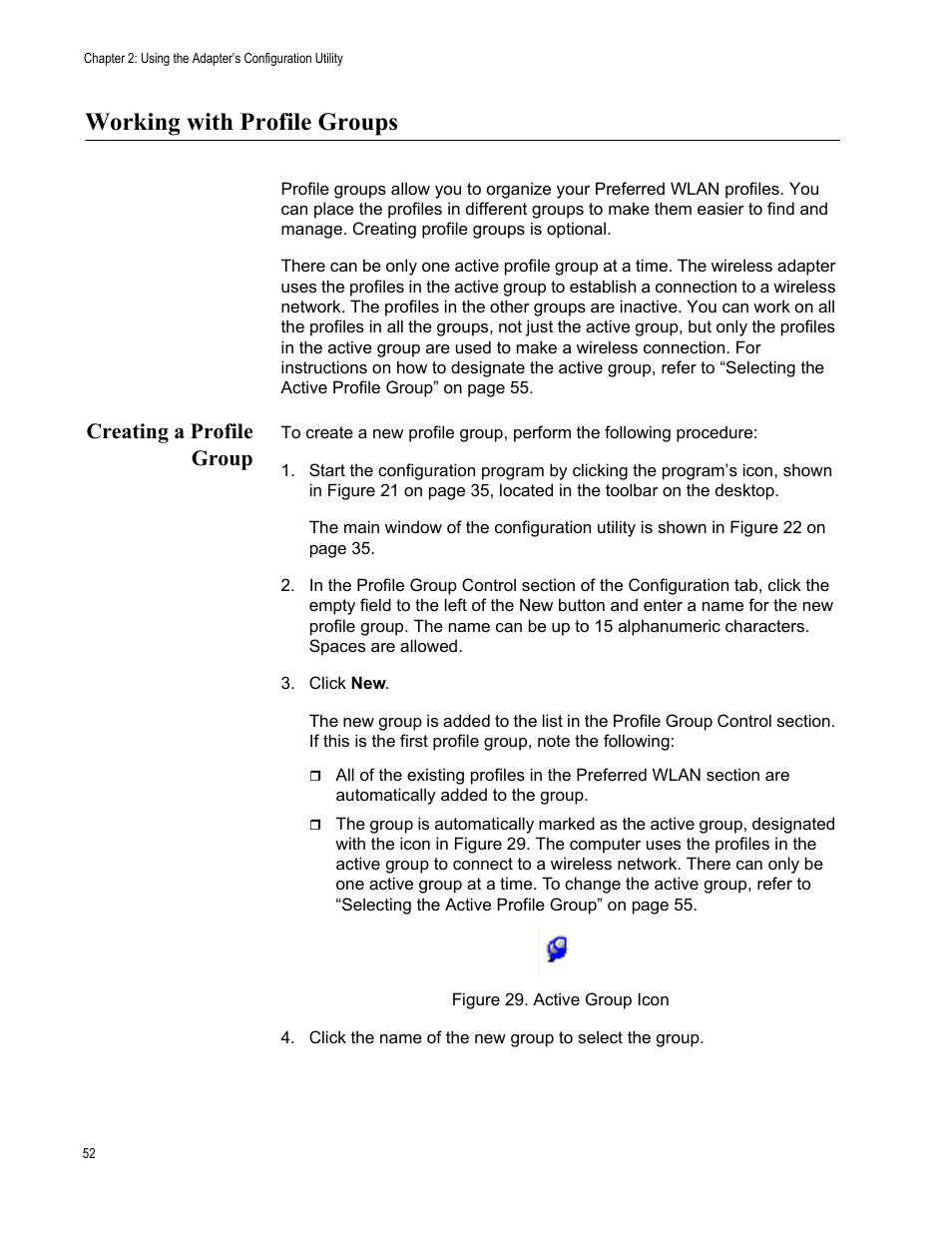 Working with profile groups, Creating a profile group | Allied Telesis AT-WCC201G User Manual | Page 52 / 72