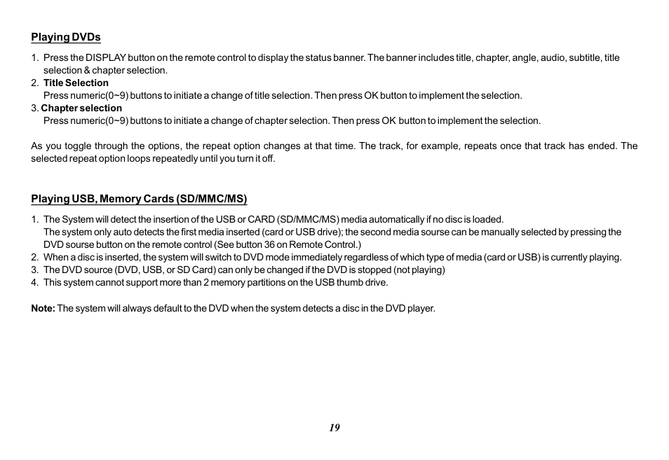 Audiovox Mobile Video VOD128A User Manual | Page 19 / 36
