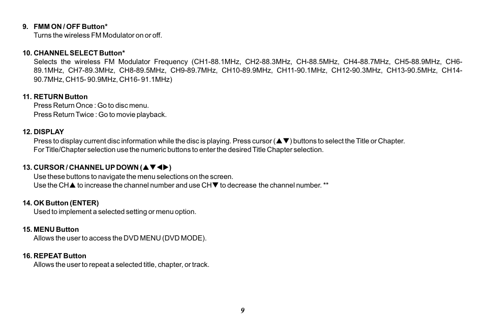 Audiovox Mobile Video VOD128A User Manual | Page 9 / 36