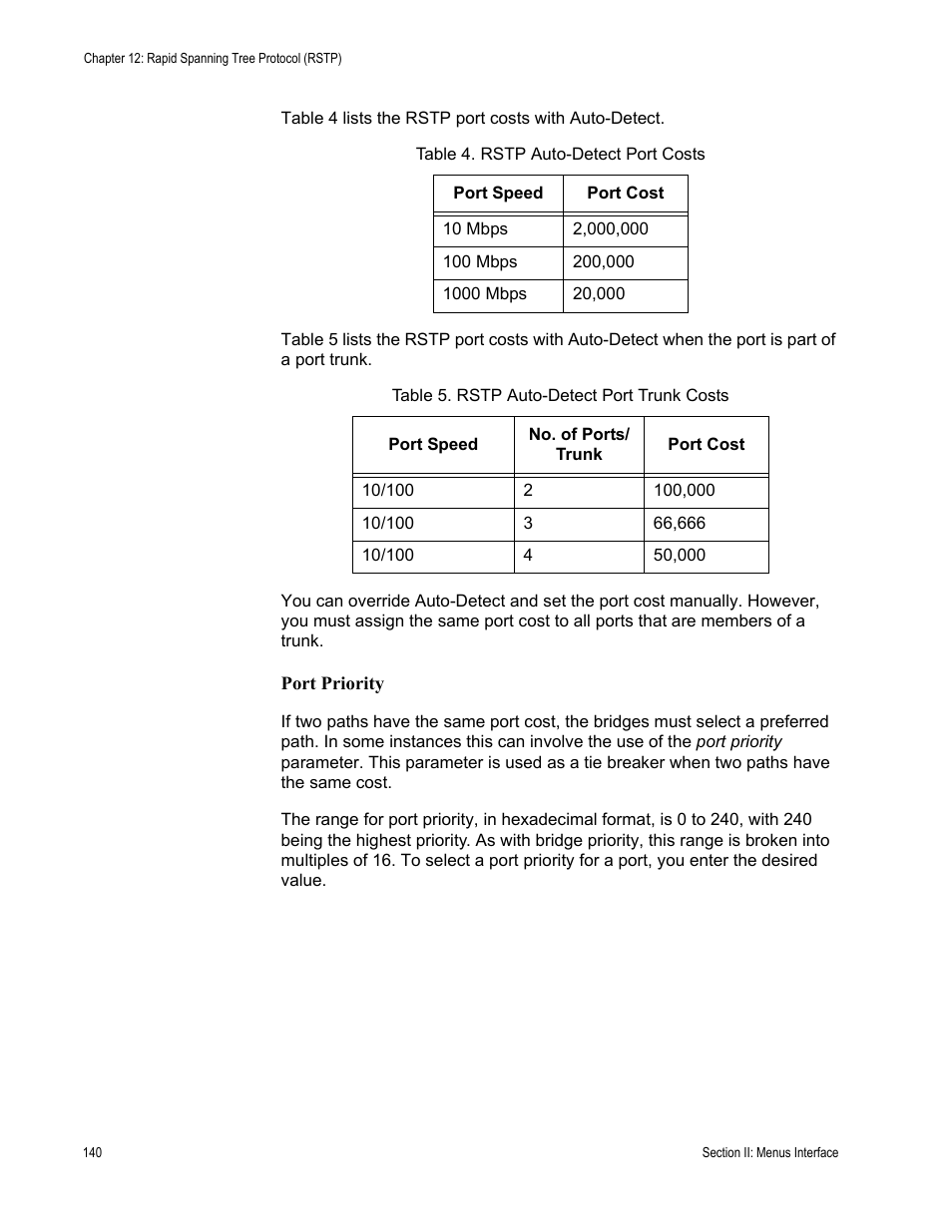 Port priority | Allied Telesis AT-S81 User Manual | Page 140 / 314