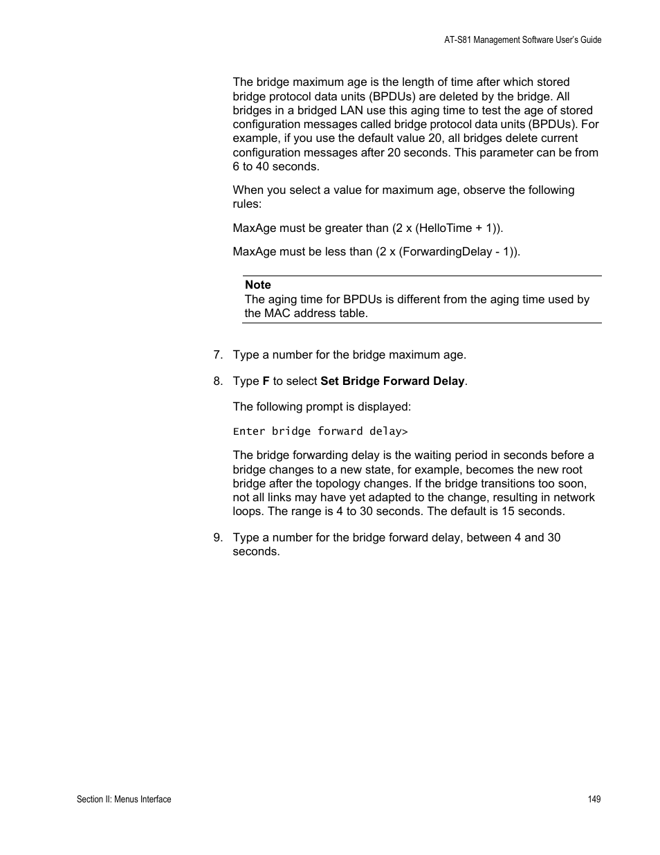 Allied Telesis AT-S81 User Manual | Page 149 / 314