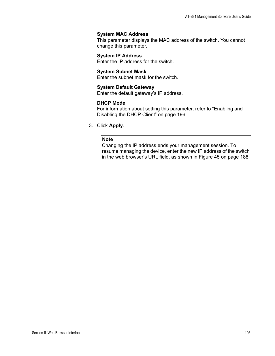 Allied Telesis AT-S81 User Manual | Page 195 / 314