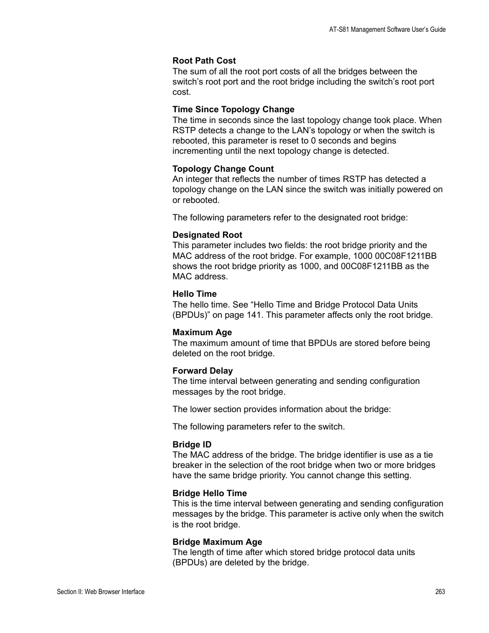 Allied Telesis AT-S81 User Manual | Page 263 / 314
