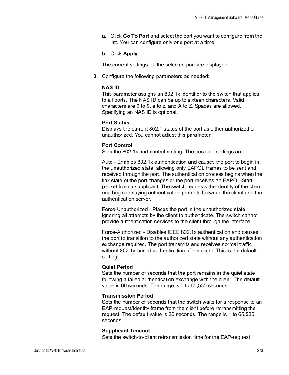 Allied Telesis AT-S81 User Manual | Page 273 / 314