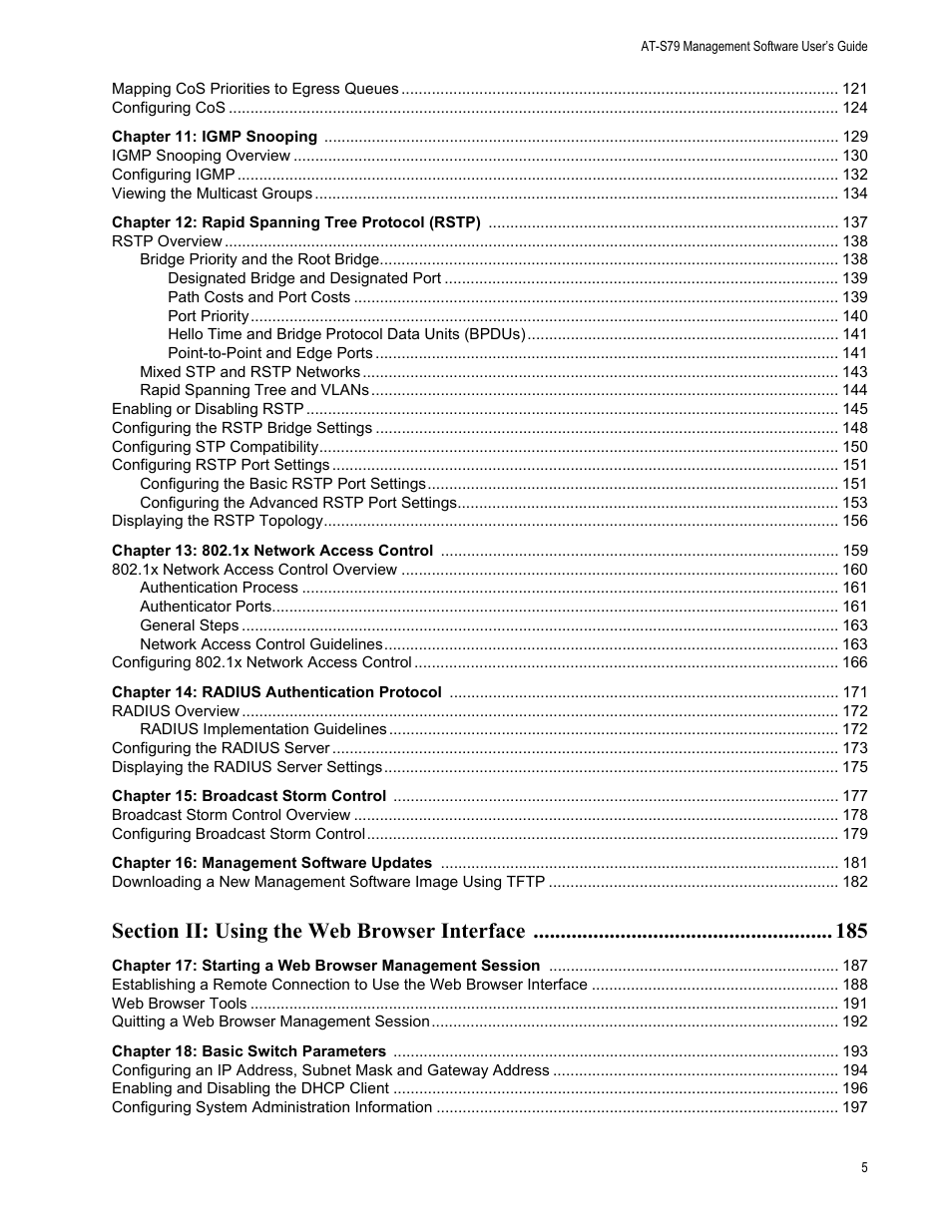 Allied Telesis AT-S81 User Manual | Page 5 / 314
