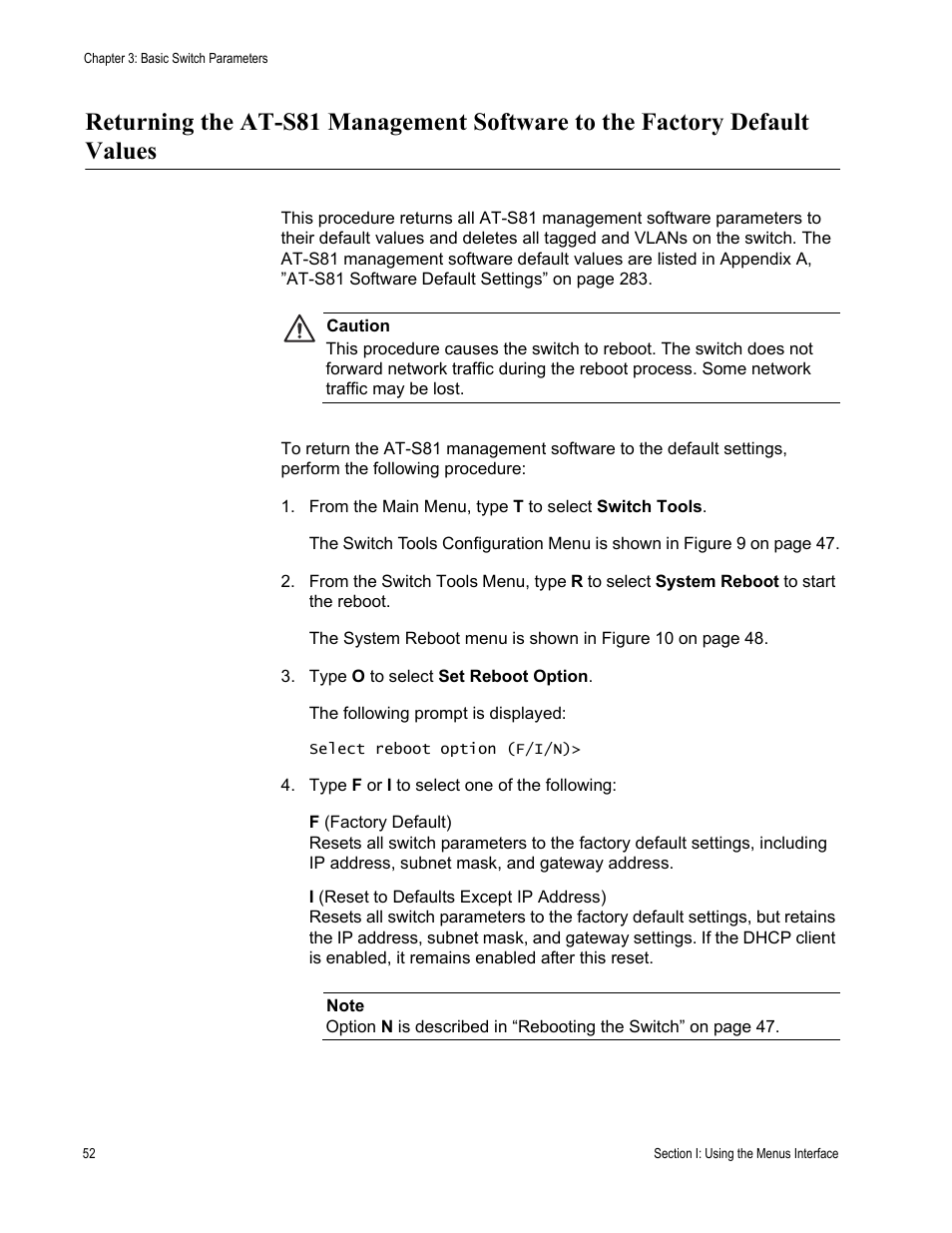 Allied Telesis AT-S81 User Manual | Page 52 / 314