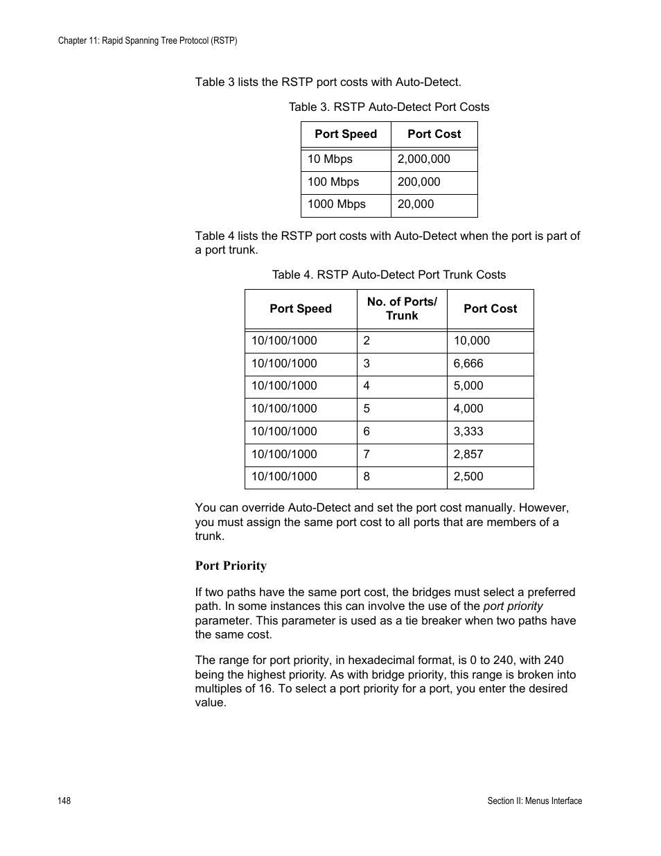 Port priority | Allied Telesis AT-S84 User Manual | Page 148 / 334