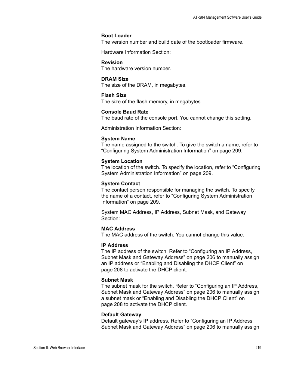 Allied Telesis AT-S84 User Manual | Page 219 / 334