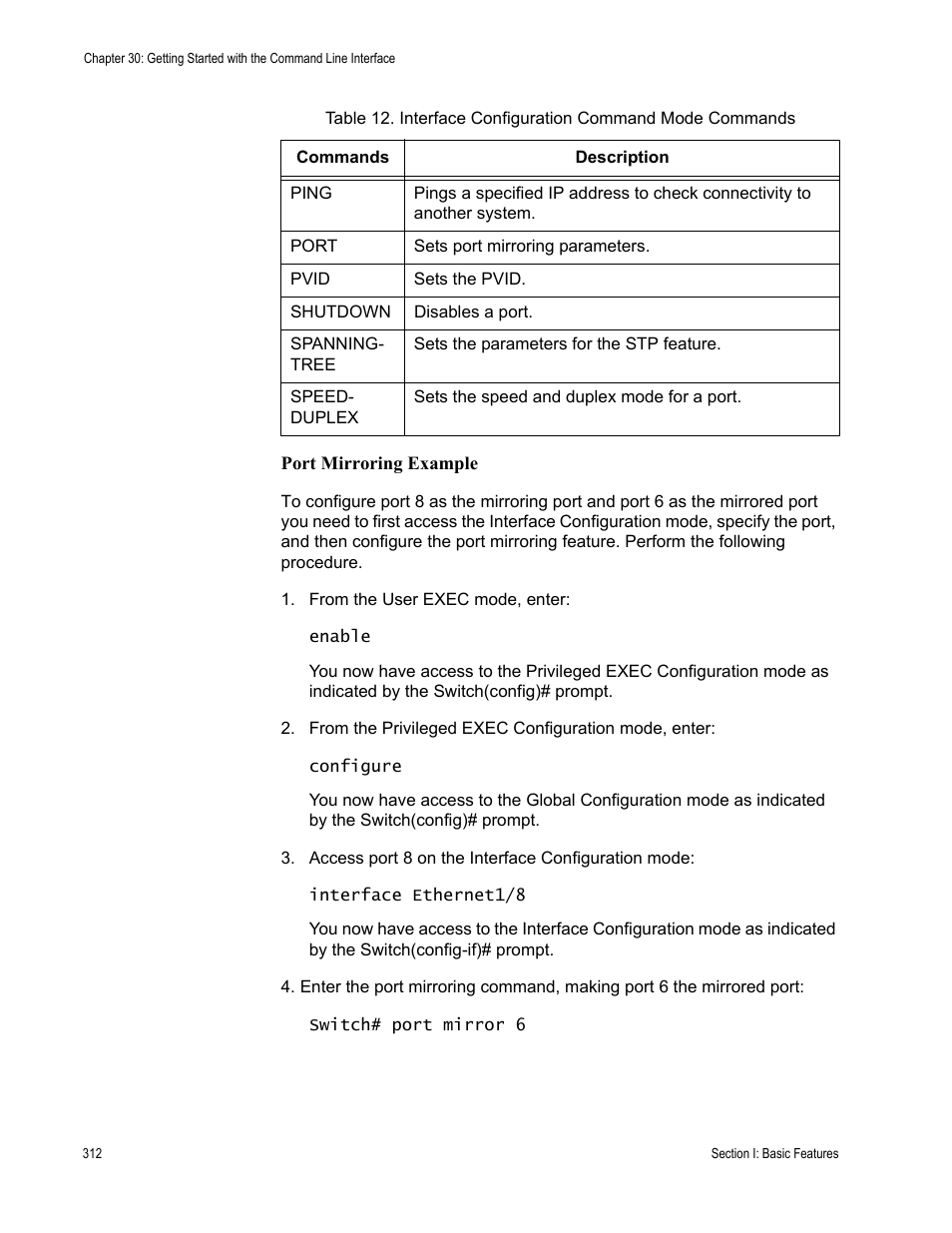 Port mirroring example | Allied Telesis AT-S84 User Manual | Page 312 / 334