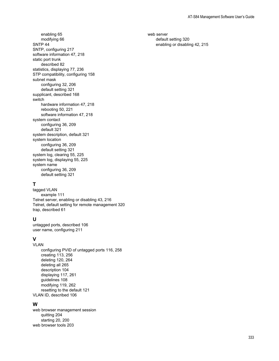 Allied Telesis AT-S84 User Manual | Page 333 / 334