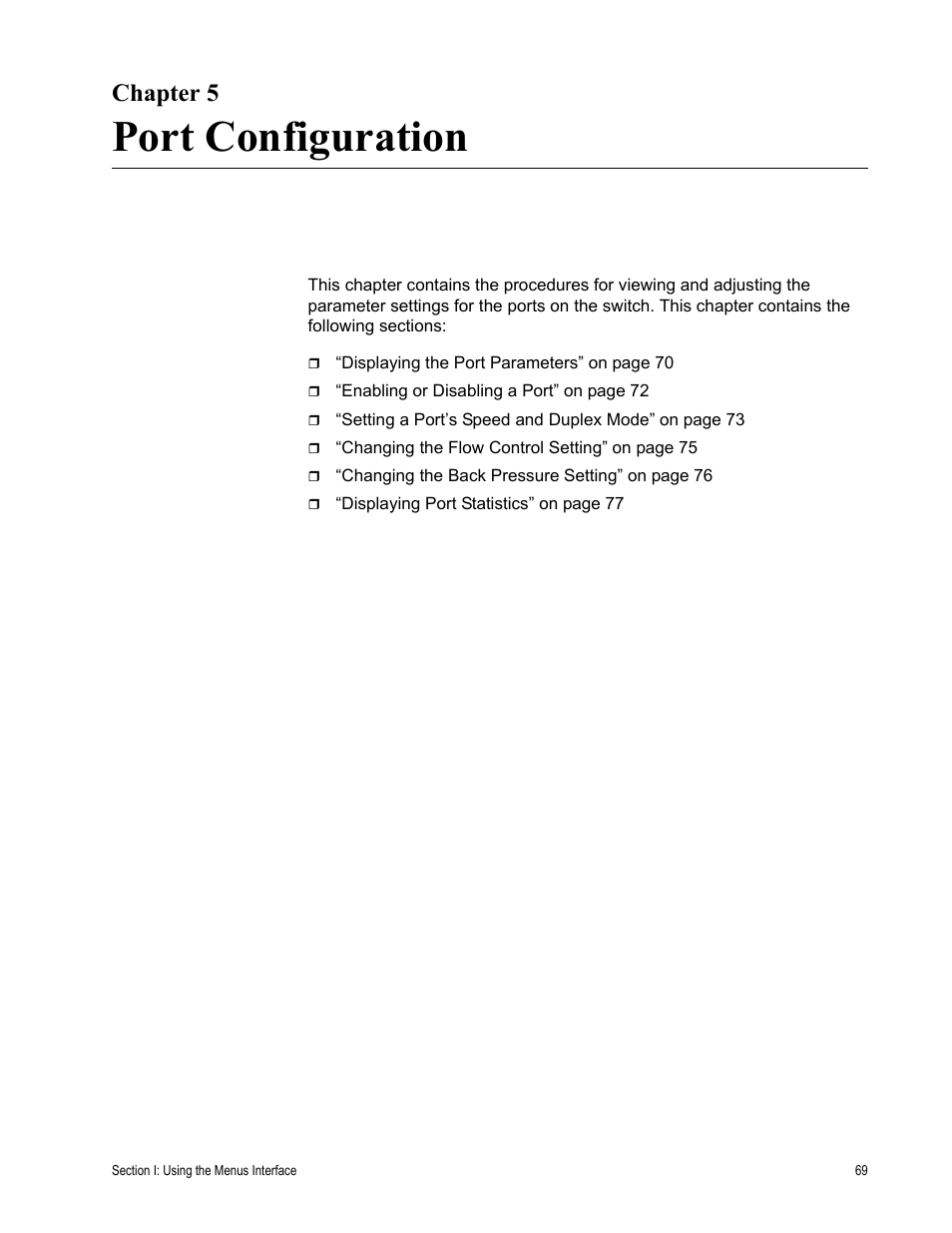 Chapter 5, Port configuration, Chapter 5: port configuration | Allied Telesis AT-S84 User Manual | Page 69 / 334