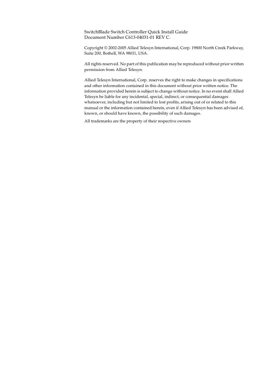 Allied Telesis SwitchBlade Switch Controller User Manual | Page 2 / 12