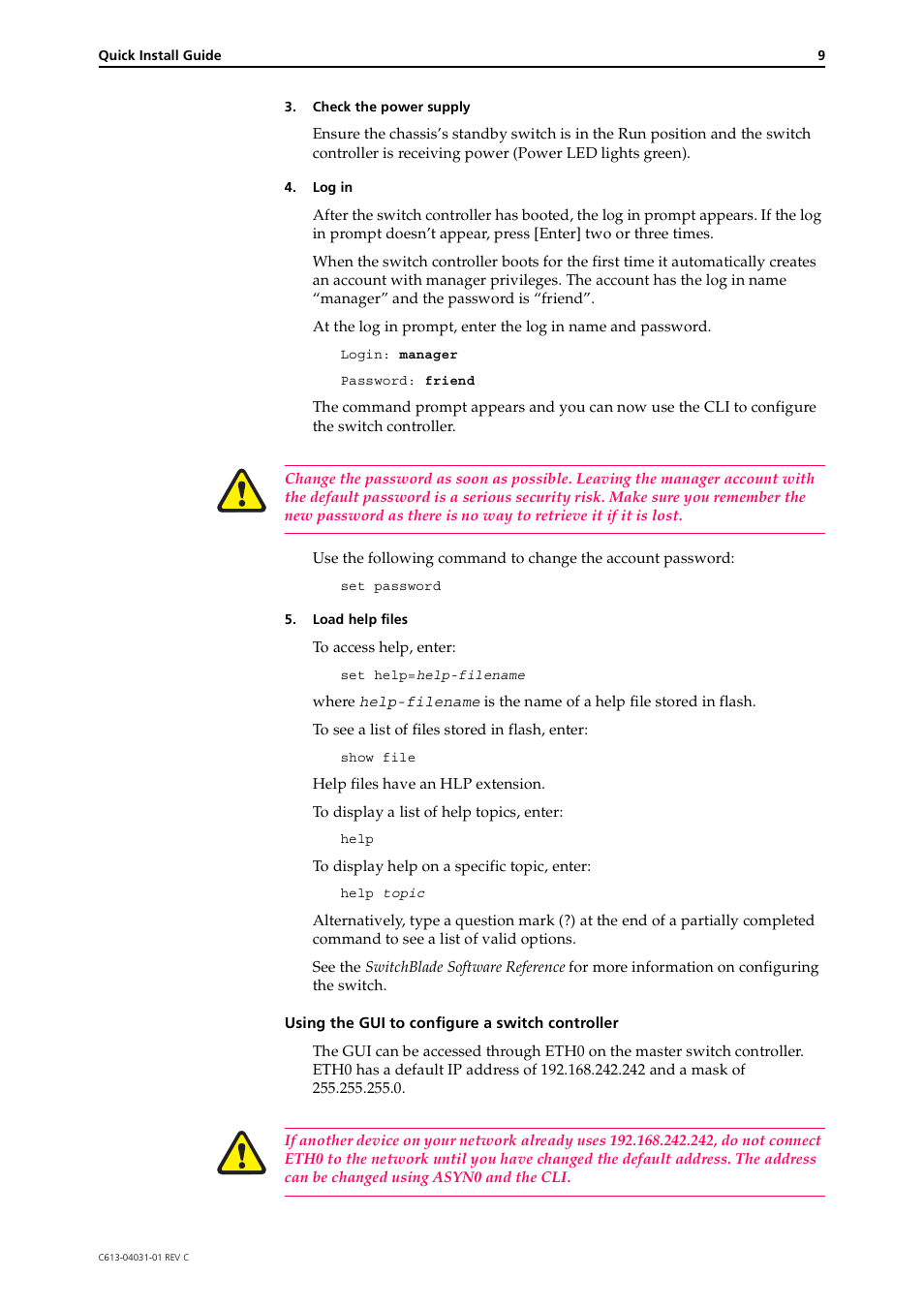Allied Telesis SwitchBlade Switch Controller User Manual | Page 9 / 12