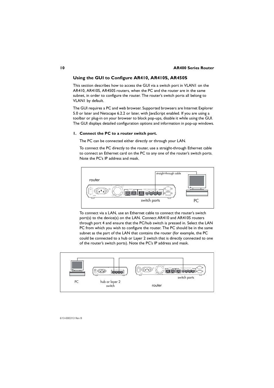 Switch ports, Router | Allied Telesis AR400 Series Router User Manual | Page 10 / 56