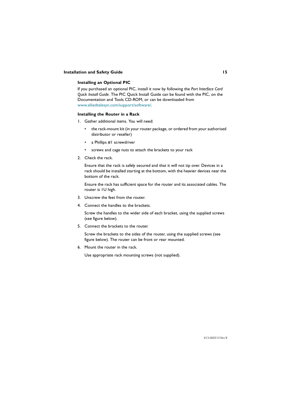 Allied Telesis AR400 Series Router User Manual | Page 15 / 56