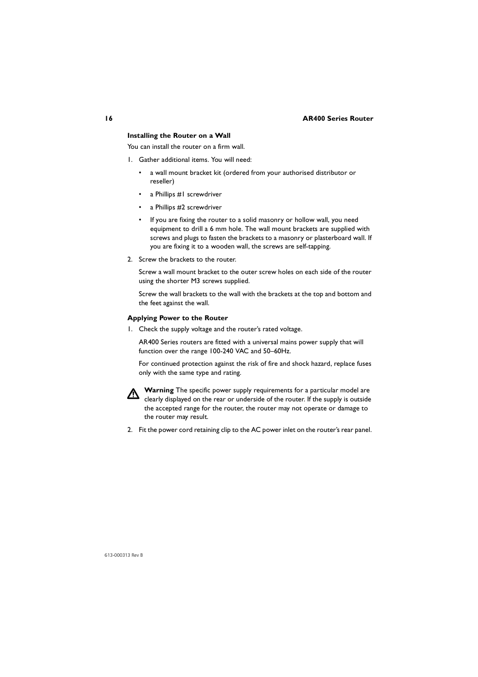 Allied Telesis AR400 Series Router User Manual | Page 16 / 56