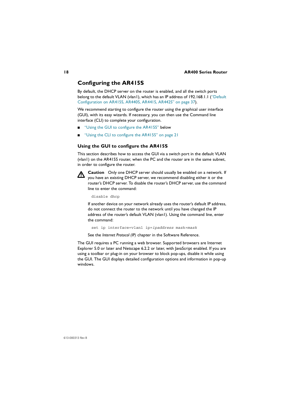 Configuring the ar415s | Allied Telesis AR400 Series Router User Manual | Page 18 / 56