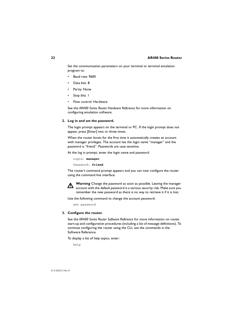 Allied Telesis AR400 Series Router User Manual | Page 22 / 56