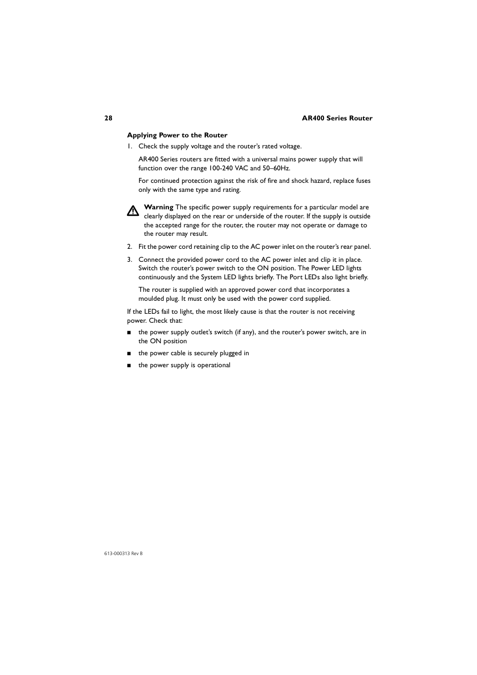 Allied Telesis AR400 Series Router User Manual | Page 28 / 56