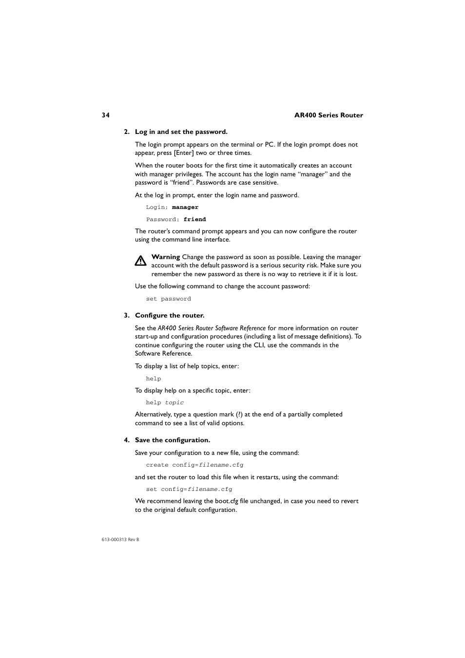 Allied Telesis AR400 Series Router User Manual | Page 34 / 56