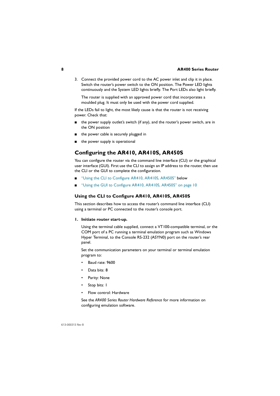 Configuring the ar410, ar410s, ar450s | Allied Telesis AR400 Series Router User Manual | Page 8 / 56