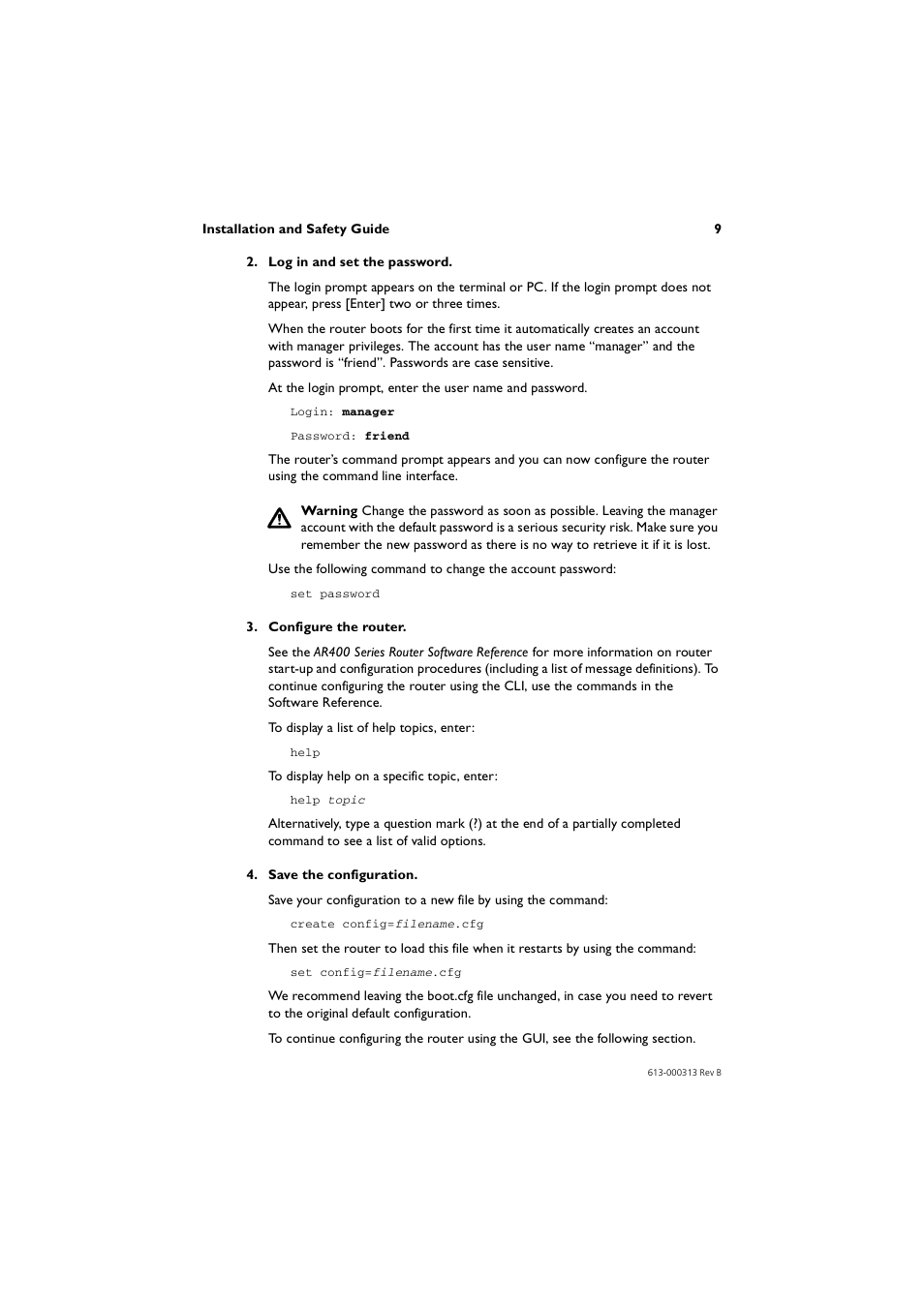 Allied Telesis AR400 Series Router User Manual | Page 9 / 56