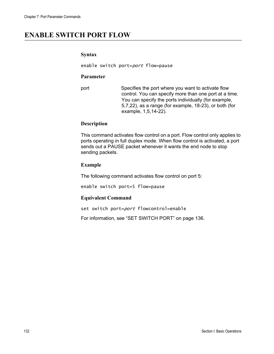 Enable switch port flow | Allied Telesis AT-S62 User Manual | Page 132 / 656
