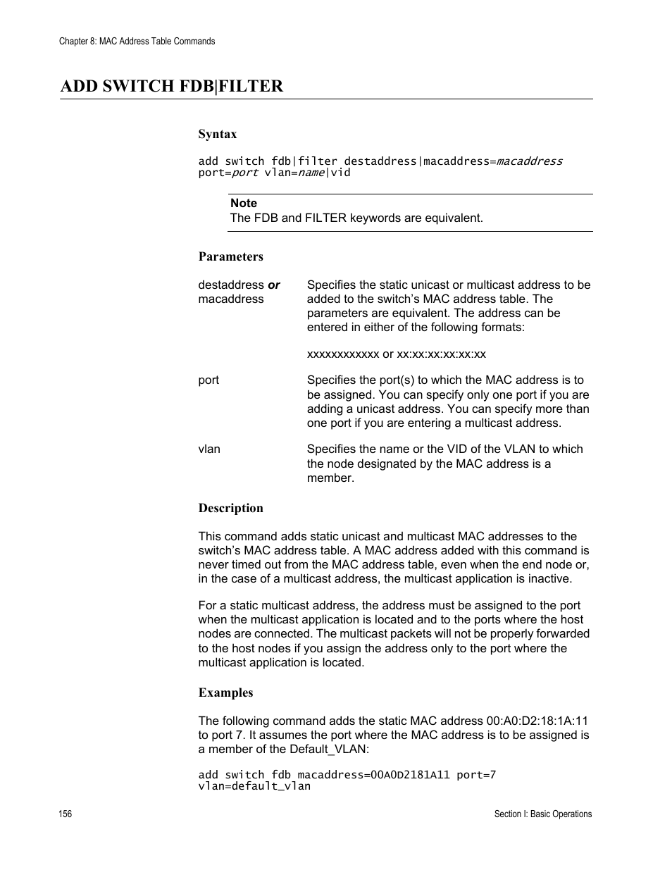 Add switch fdb|filter | Allied Telesis AT-S62 User Manual | Page 156 / 656