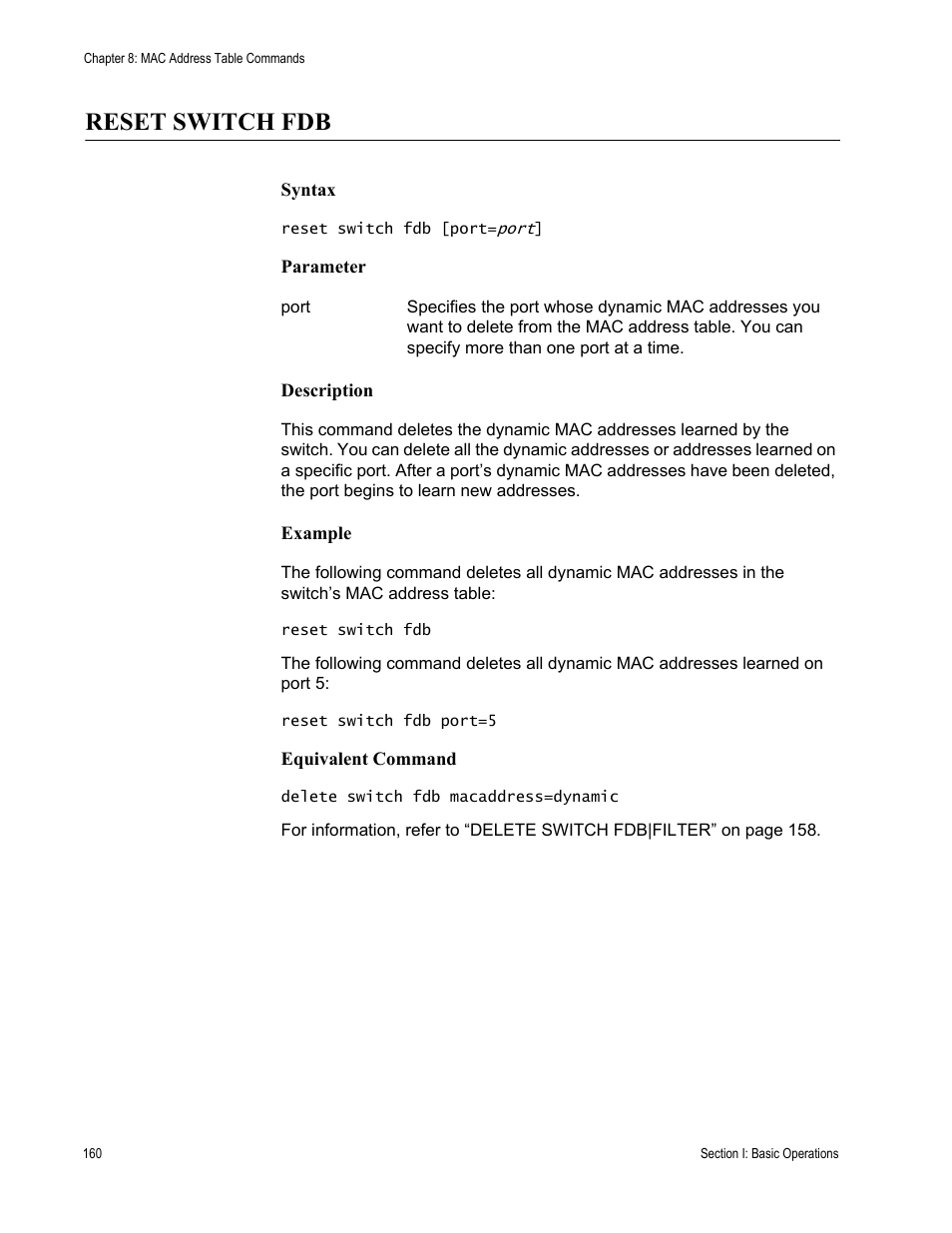 Reset switch fdb | Allied Telesis AT-S62 User Manual | Page 160 / 656