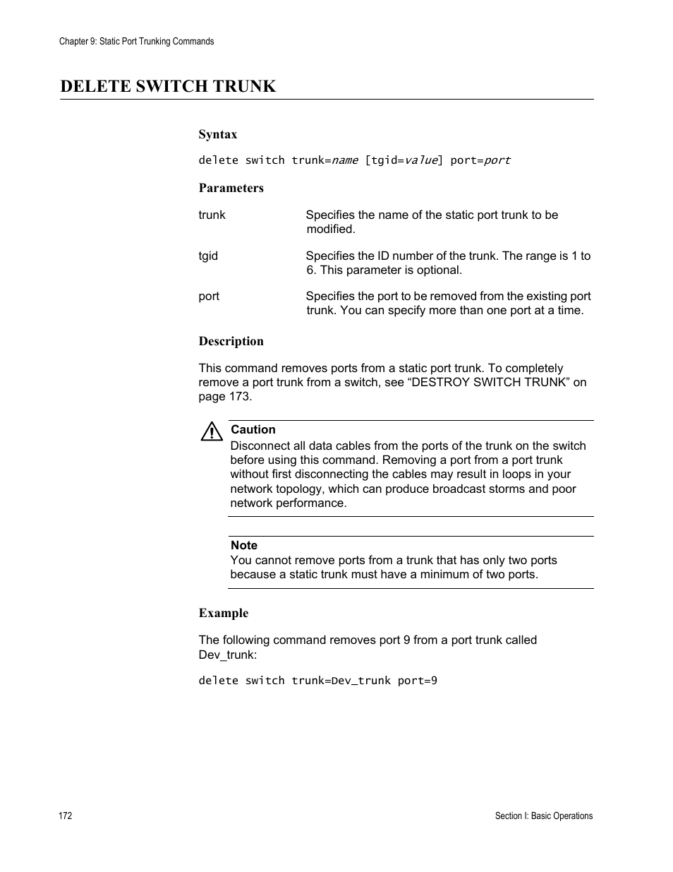 Delete switch trunk | Allied Telesis AT-S62 User Manual | Page 172 / 656