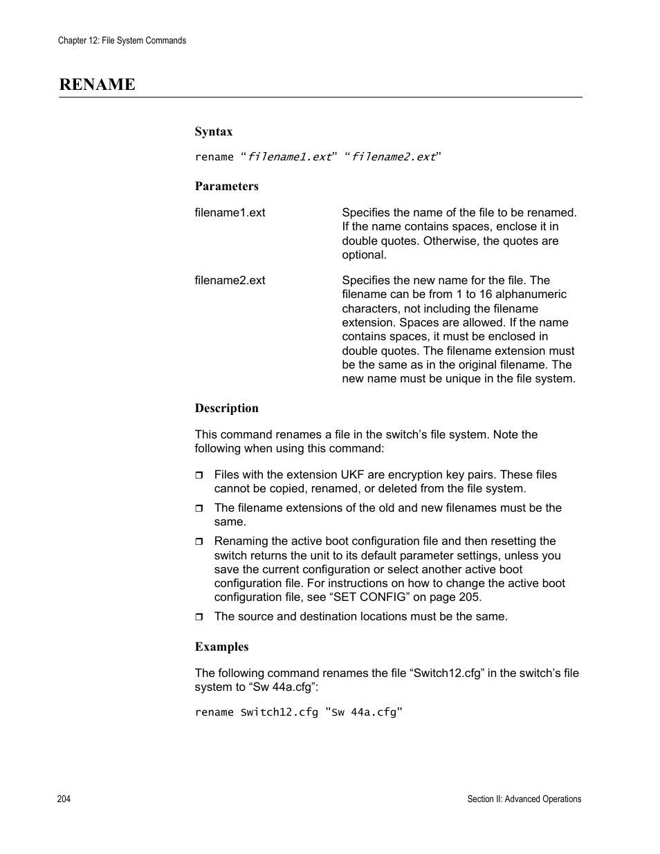 Rename | Allied Telesis AT-S62 User Manual | Page 204 / 656