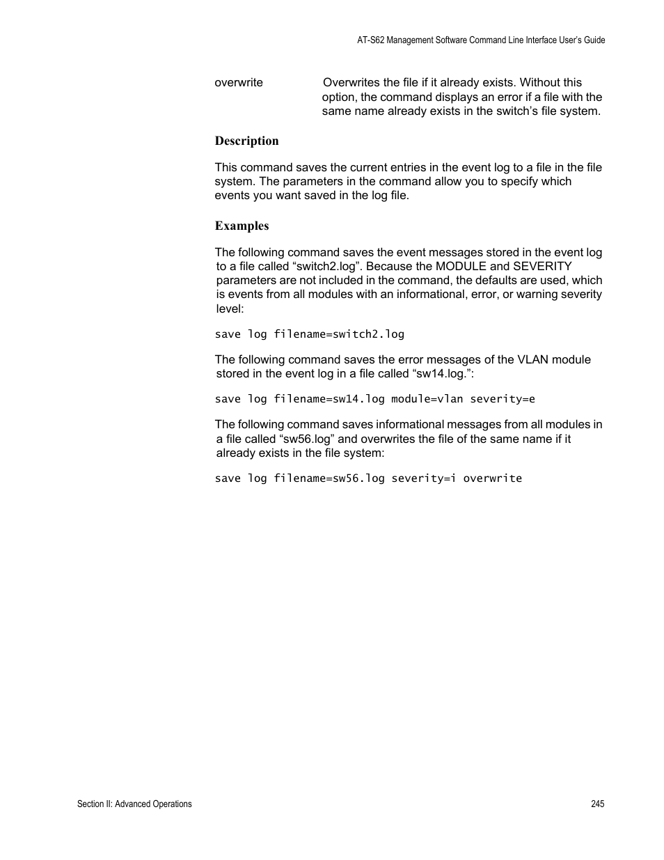 Allied Telesis AT-S62 User Manual | Page 245 / 656