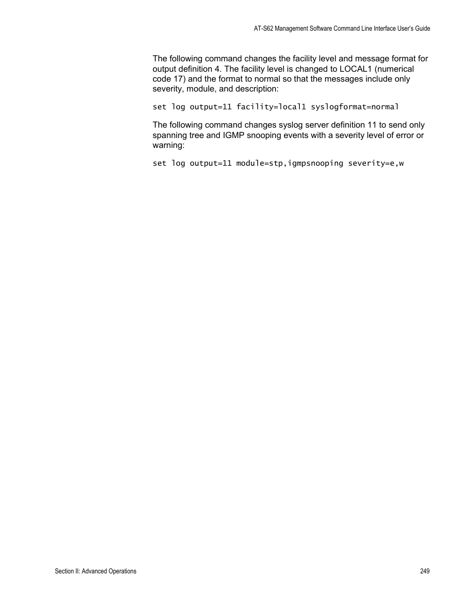 Allied Telesis AT-S62 User Manual | Page 249 / 656