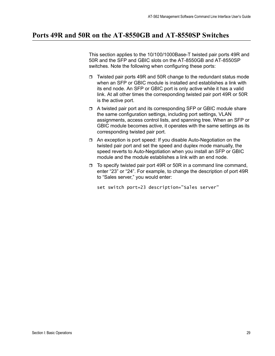 Allied Telesis AT-S62 User Manual | Page 29 / 656