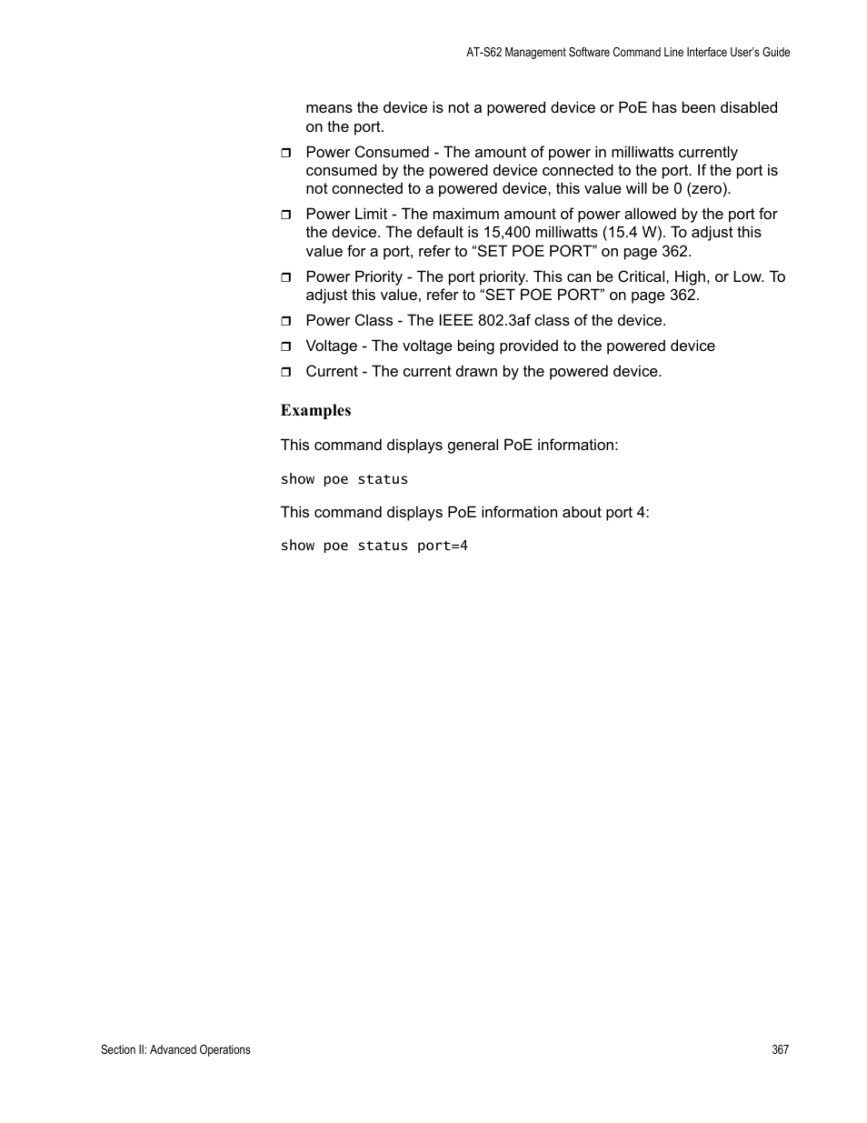 Allied Telesis AT-S62 User Manual | Page 367 / 656
